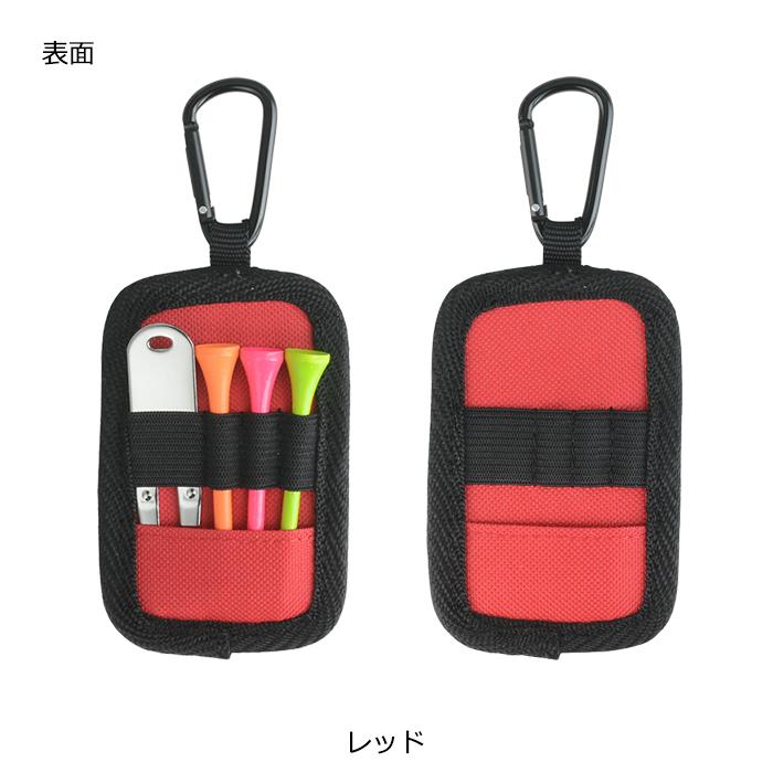 ゴルフ ティー フォーク 収納 取付 ベルトに通せる 携帯 カラビナ付 シンプル 軽量 使いやすい  ゴルフコース用品 フォーク＆ティーホルダー ライト(LITE)C-183 | LITE | 07