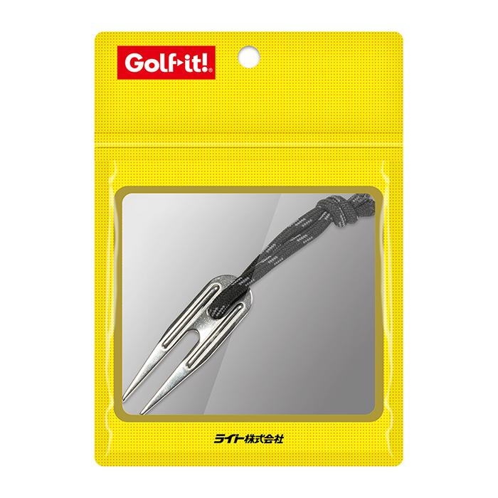 ゴルフ フォーク ディボット修復 コンパクト ストラップグリーン フォーク 黒 ゴルフマナー グリーン保護 ゴルフ用品 ライト(LITE) NT-4　 | LITE | 03