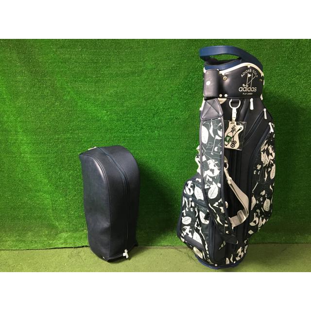 adidas アディダス ゴルフ キャディバッグ【ブラック/グリーン】美品！ 返品OK 中古超美品 adidas(アディダス) 8.5型/差込口の口径21.6センチ