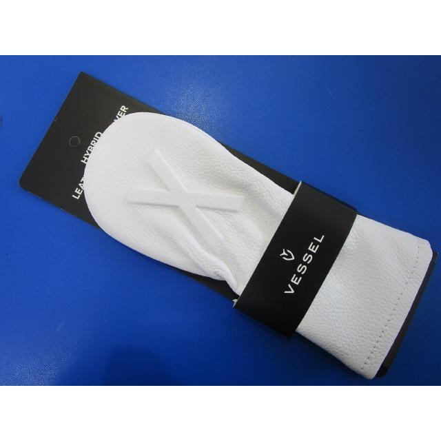 新品☆ベゼル☆VESSEL☆HC1123 安い LUX ヘッドカバー☆Embossed Leather☆UTユーティリティ # ベゼル VESSEL  ゴルフ ヘッドカバー ユーティリティ用/ホワイト