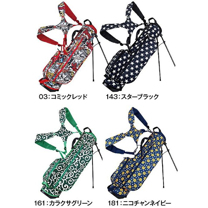 アズロフ スタンド キャディバッグ ニコチャンネイビー 新品　未使用 スタンド キャディバッグ 軽量 スタイリッシュ ダブルショルダー 6.5型