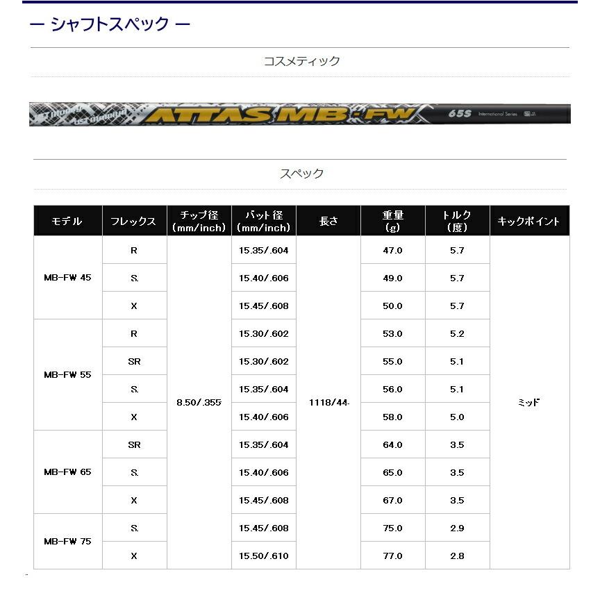 3〜5営業日】ピンG410以降FW用 スリーブ付きシャフト USTマミヤ ATTAS 