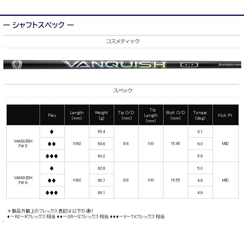 【3〜5営業日】ピンG410以降FW用 スリーブ付きシャフト 三菱ケミカル VANQUISH FW ［バンキッシュ フェアウェイ］ FW専用　 フェアウェイウッド用_5