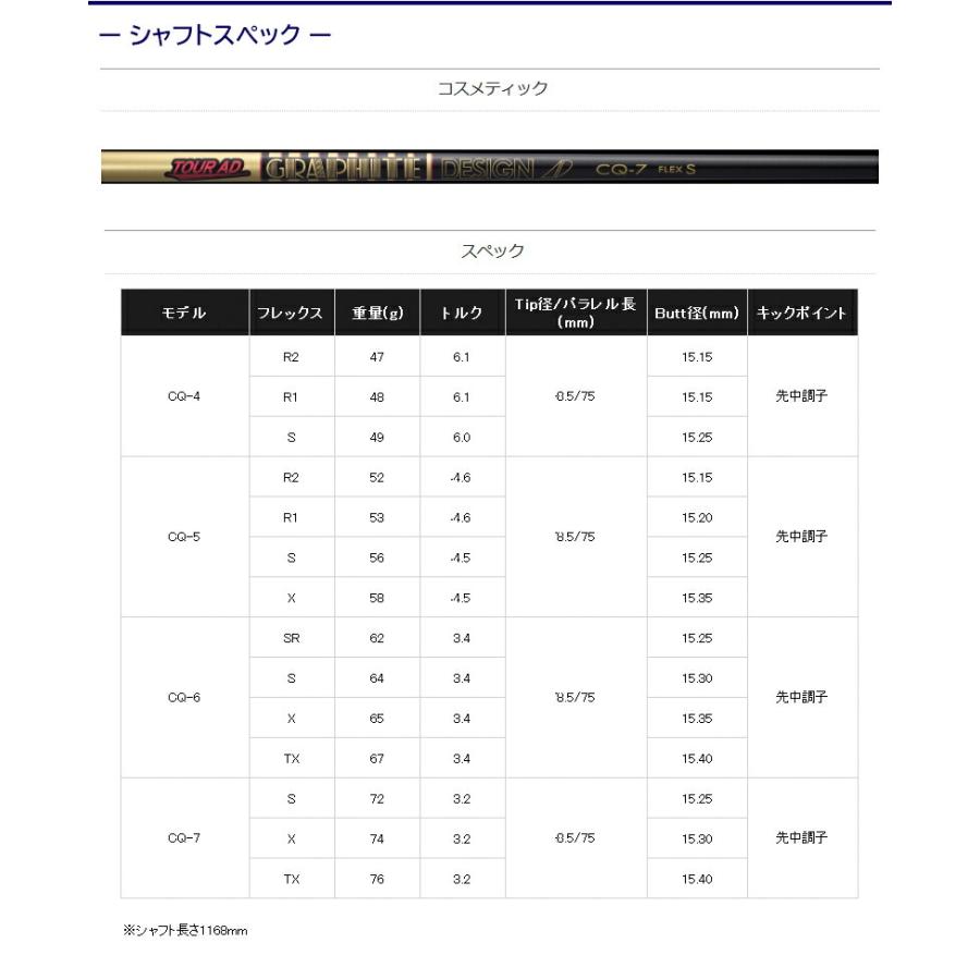 グラファイトデザイン ツアーAD CQ Tour AD プロギア スリーブ付  