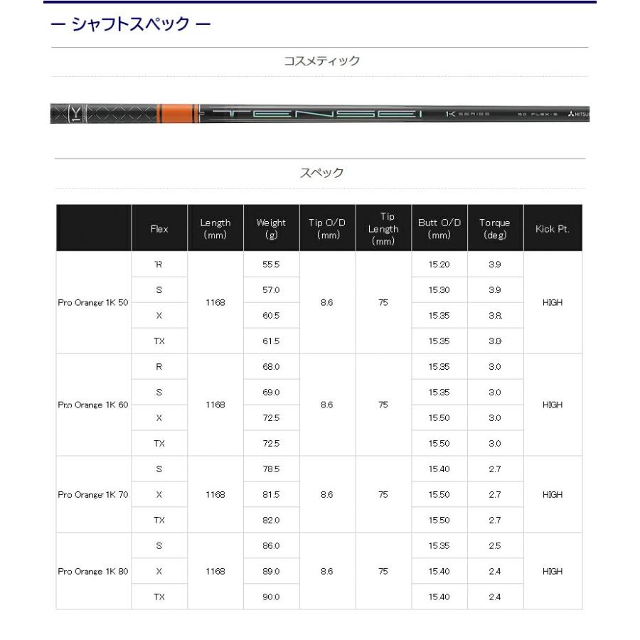 仕立て屋御手伝いさん 衣手付き添い人矢がら 三菱ケミカル TENSEI Pro Orange 1K（テンセイ 労働者階級 オレンジ色 1K） １番ウッド用