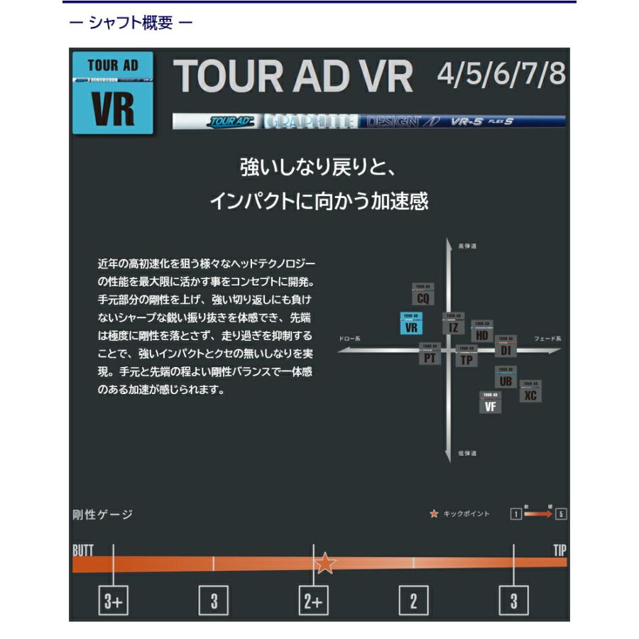 【3〜5日以内】ヨネックス スリーブ付きシャフト/グラファイトデザイン TourAD VR［ツアーAD VR］ ドライバー用｜golfneo｜05