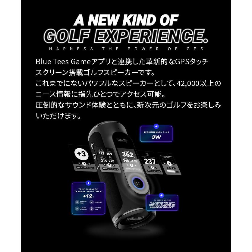 BLUE TEES GOLF The Player ＋ Speaker 電気蓄音機 足し加える 金棒引き 米国海軍 黒いこと GPS ナビ 金棒引き
