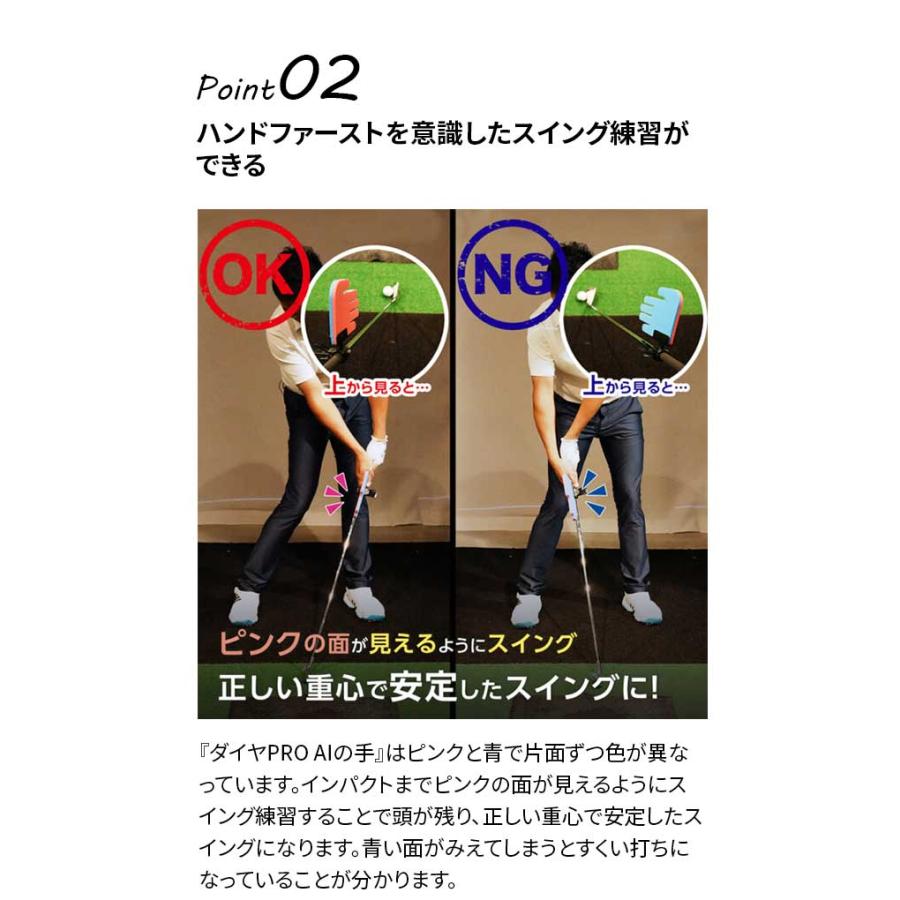 ダイヤゴルフ ダイヤ PRO AIの手 TR-5004 新発想 手のひら型 ゴルフ スイング 練習器具 DAIYA GOLF｜golfpartner-annex｜05