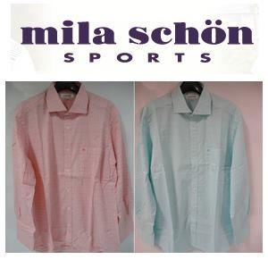 【春夏物セール 60%OFF !!】mila schon SPORTS ミラショーンスポーツ メンズ ストライプ 布帛 長袖シャツ【31060-111】