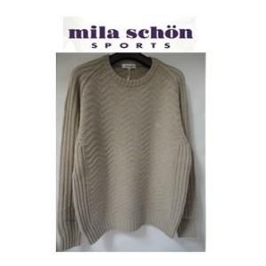 【秋冬物セール 60%OFF !!】mila schon SPORTS  ミラショーンスポーツ シェブロン柄 クルーネックセーター メンズウェア【48/L/ベージュ】31380-128