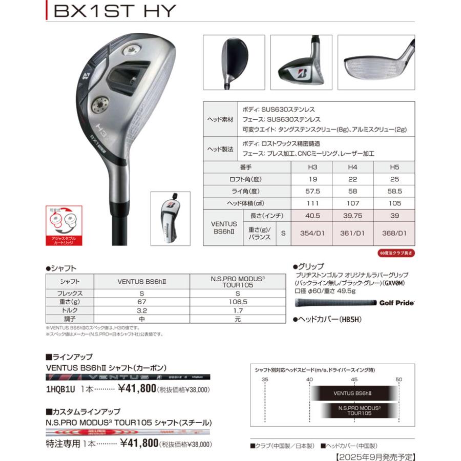 特注カスタムクラブ ブリヂストンゴルフ BX1ST HY ハイブリッド TENSEI BS Black 70h シャフト_2