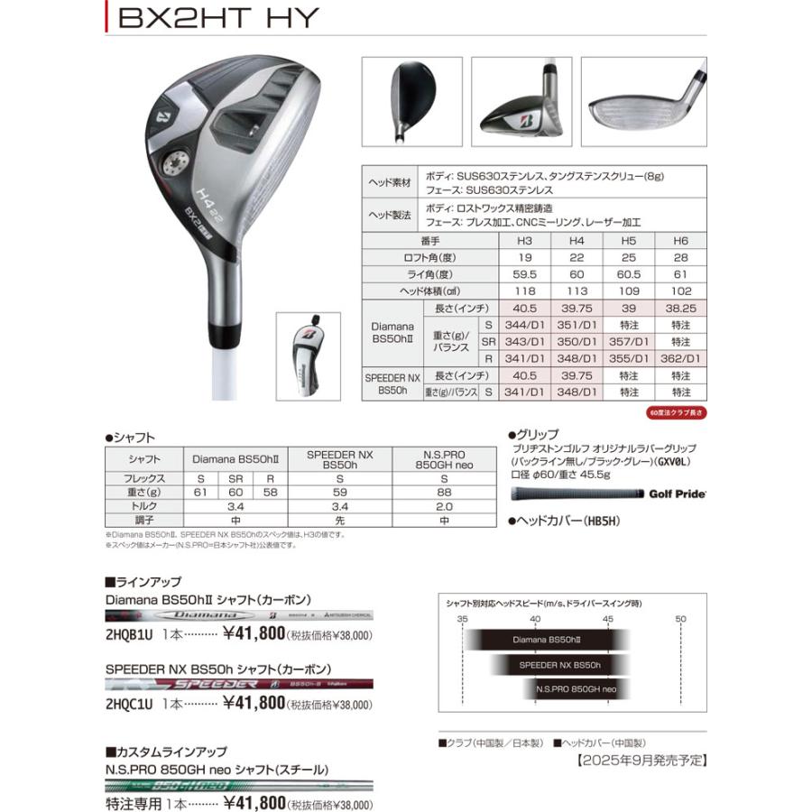 特注カスタムクラブ ブリヂストンゴルフ BX2HT HY ハイブリッド TENSEI BS Black 70h シャフト_2