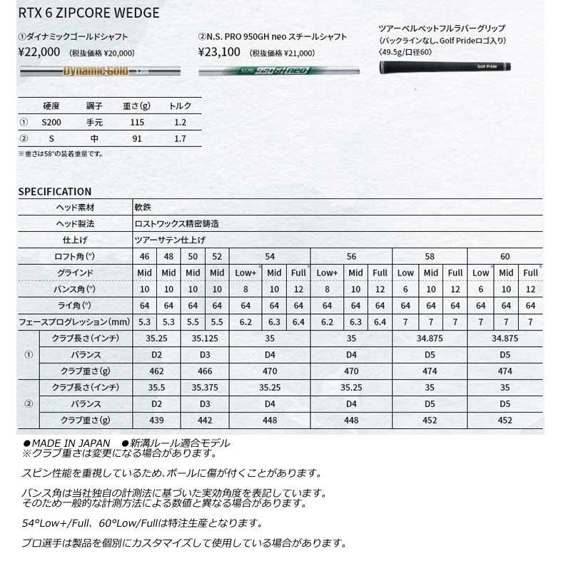 特注カスタムクラブ クリーブランド RTX 6 ZIPCORE ブラックサテン ウエッジ Diamana ZX-II for CG シャフト｜golfranger｜07