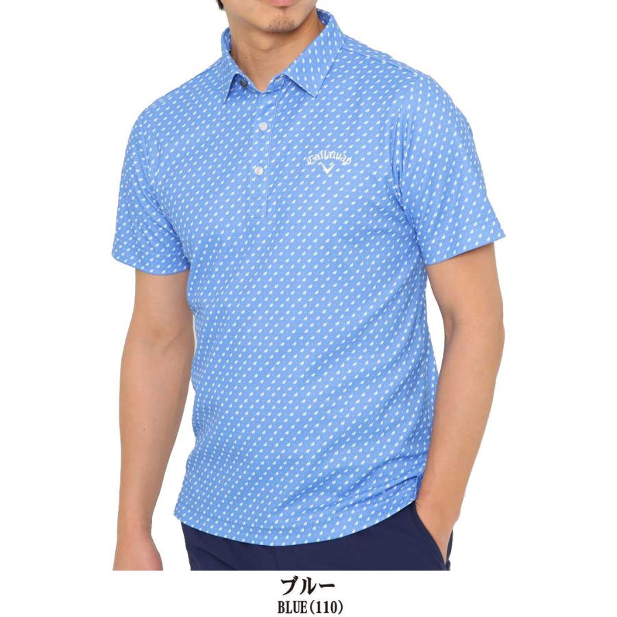 キャロウェイ メンズ ゴルフウェア リーフプリント 半袖 ポロシャツ 241-1134508 2021年春夏モデル M-3L