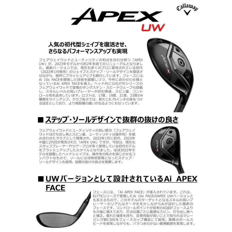 値下げ可能！レアシャフト Callaway APEXユーティリティ 5番 24度 Callaway（キャロウェイ） 割引クーポン対象 特注カスタムクラブ APEX