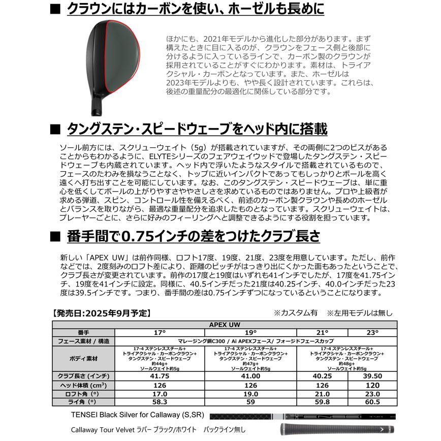 Callaway（キャロウェイ） 割引クーポン対象 特注カスタムクラブ APEX