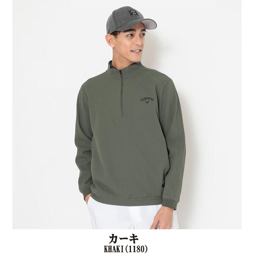 Callaway（キャロウェイ） ワッフル ハーフジップ モックネック 長袖