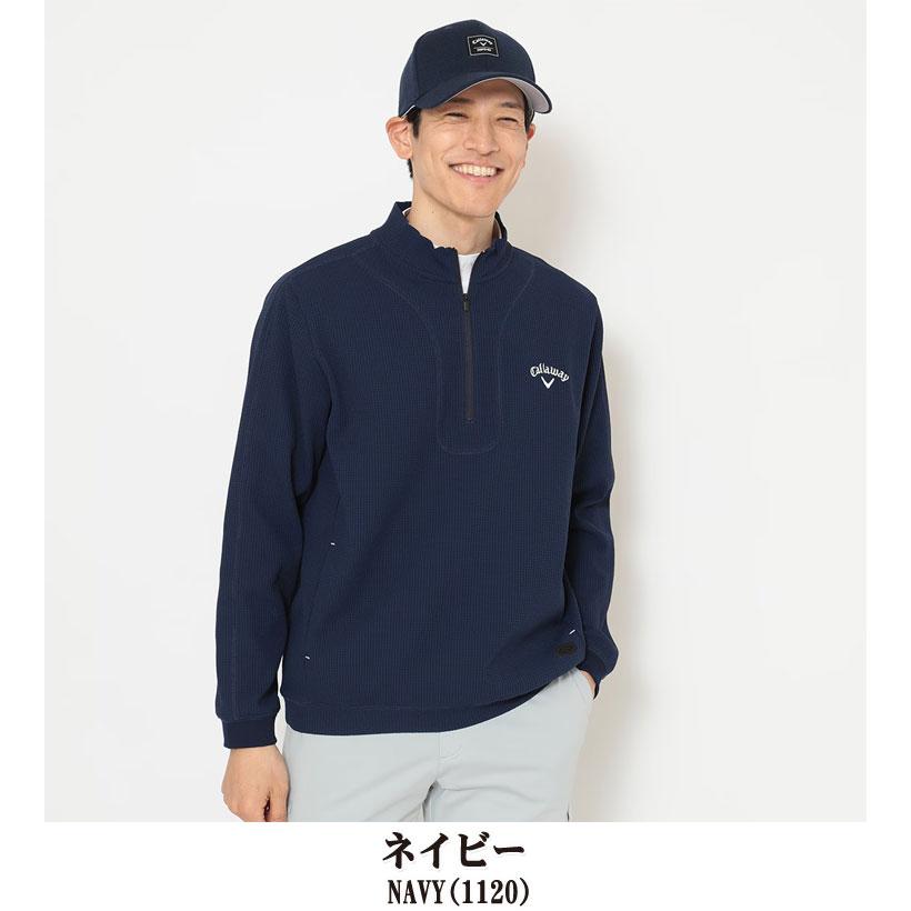 Callaway（キャロウェイ） ワッフル ハーフジップ モックネック 長袖