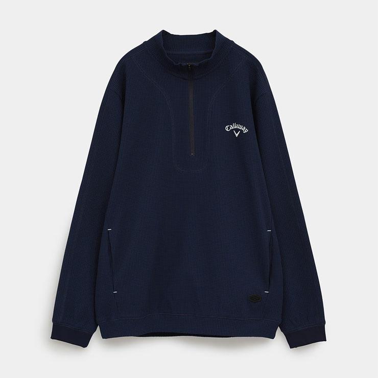 Callaway（キャロウェイ） ワッフル ハーフジップ モックネック 長袖