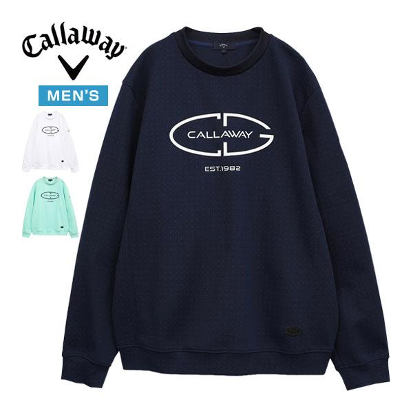 Callaway ゴルフウェア ロゴスウェットブルゾン M 紺 Callaway（キャロウェイ） ドットプリント クルーネック スウェット