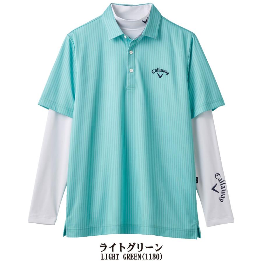大人気のCallaway 水色 ストライプ ポロシャツ Callaway（キャロウェイ） ストライププリント 半袖ポロシャツ +