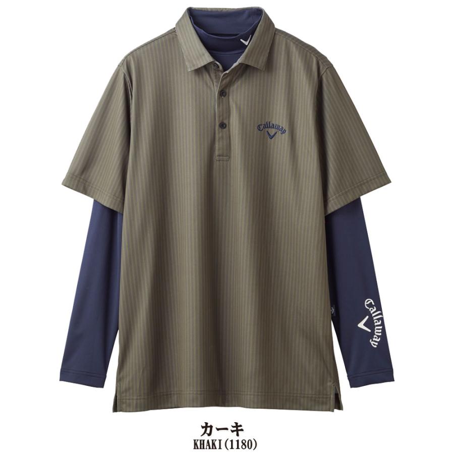 Callaway（キャロウェイ） ストライププリント 半袖ポロシャツ +