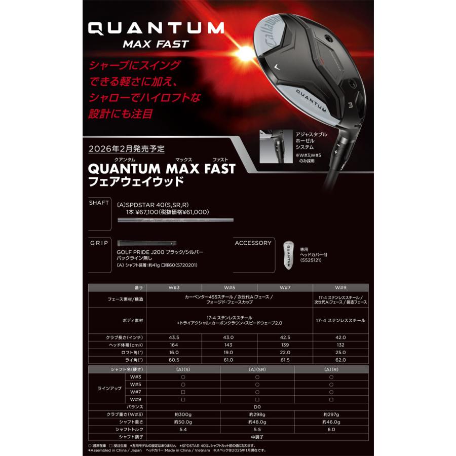 31％OFFクーポン発行 特注カスタムクラブ キャロウェイ QUANTUM MAX FAST フェアウェイウッド N.S.PRO 950GH シャフトの画像