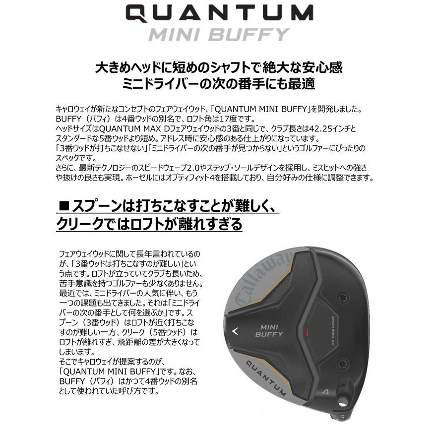 特注カスタムクラブ キャロウェイ QUANTUM MINI BUFFY フェアウェイウッド グラファイト ツアーAD DI シャフト_1