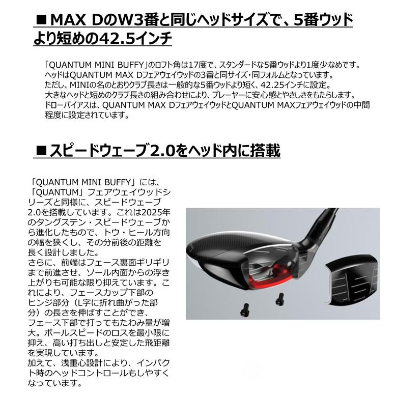 31％OFFクーポン発行 特注カスタムクラブ キャロウェイ QUANTUM MINI BUFFY フェアウェイウッド N.S.PRO 950GH シャフトの画像