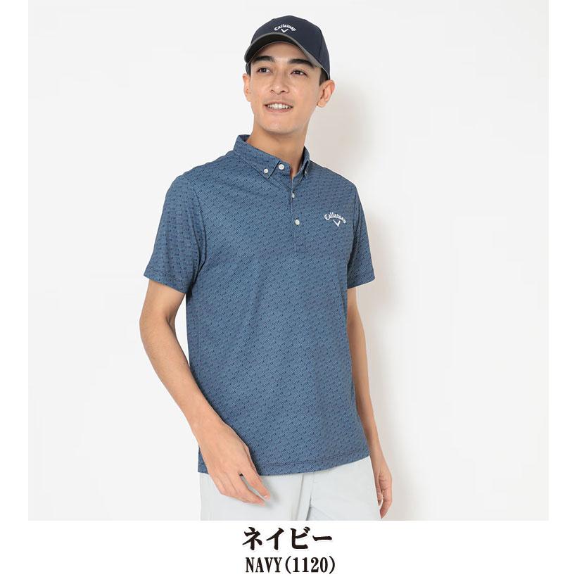 Callaway（キャロウェイ） -3℃裏クール 総柄 ボタンダウン 半袖