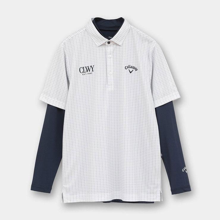 Callaway（キャロウェイ） クールコア 千鳥総柄 半袖ポロシャツ +