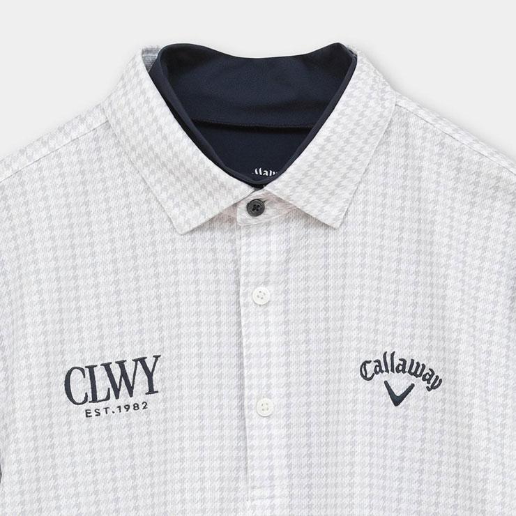 【新品未使用品】Callaway 千鳥格子柄 長袖ポロシャツ Lサイズ Callaway（キャロウェイ） クールコア 千鳥総柄 半袖ポロシャツ +