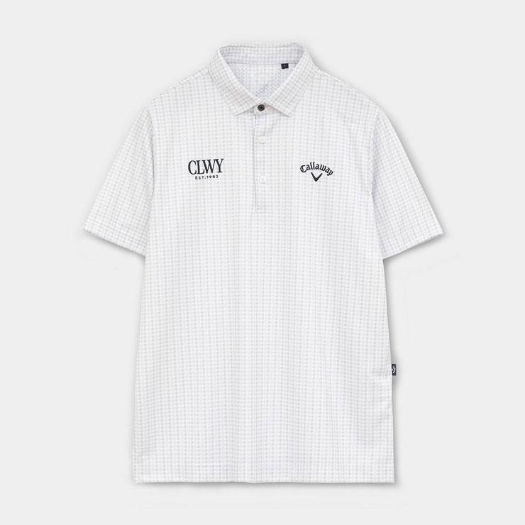 Callaway（キャロウェイ） クールコア 千鳥総柄 半袖ポロシャツ +