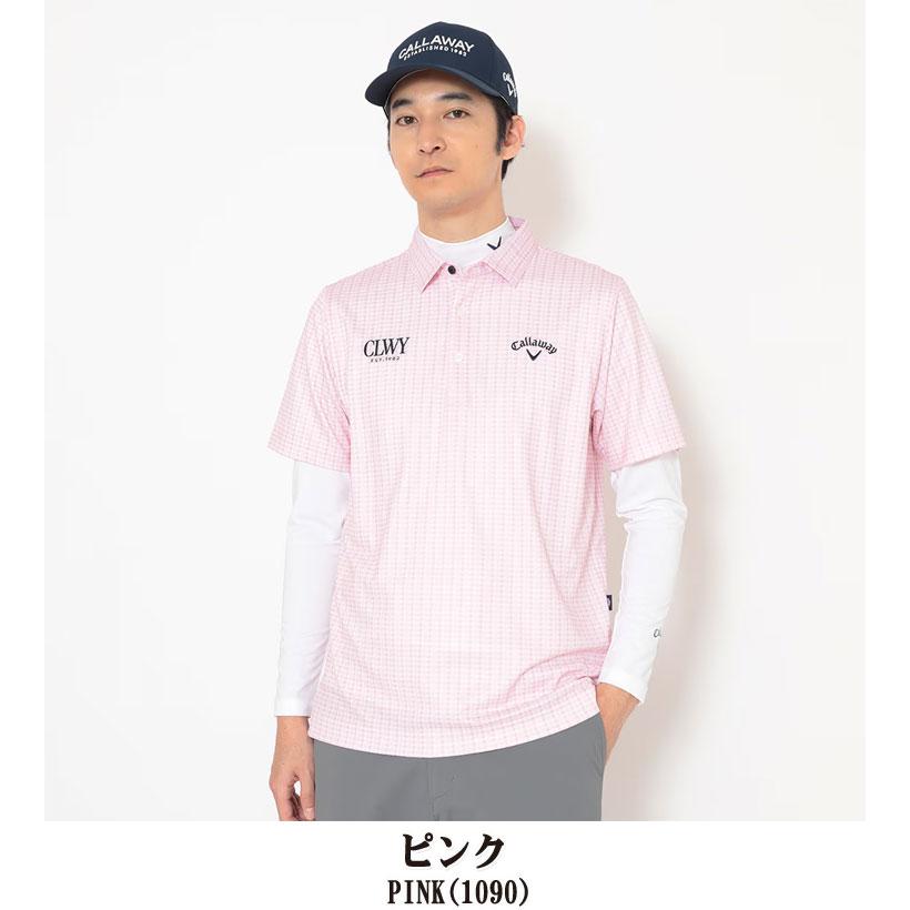 Callaway（キャロウェイ） クールコア 千鳥総柄 半袖ポロシャツ +