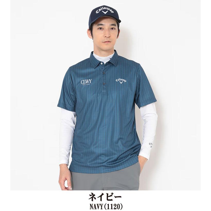 Callaway（キャロウェイ） クールコア 千鳥総柄 半袖ポロシャツ +