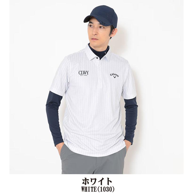 【新品未使用品】Callaway 千鳥格子柄 長袖ポロシャツ Lサイズ Callaway（キャロウェイ） クールコア 千鳥総柄 半袖ポロシャツ +