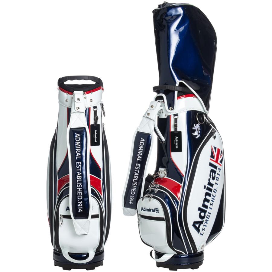 Admiral アドミラル エナメル　トリコロールキャディーバッグ ツアー仕様 Admiral Golf アドミラルゴルフ カート キャディバッグ エナメル