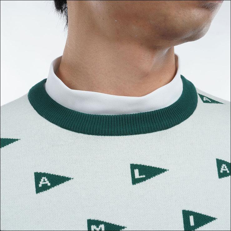 Admiral Golf（アドミラルゴルフ） フラッグジャカード クルーネック