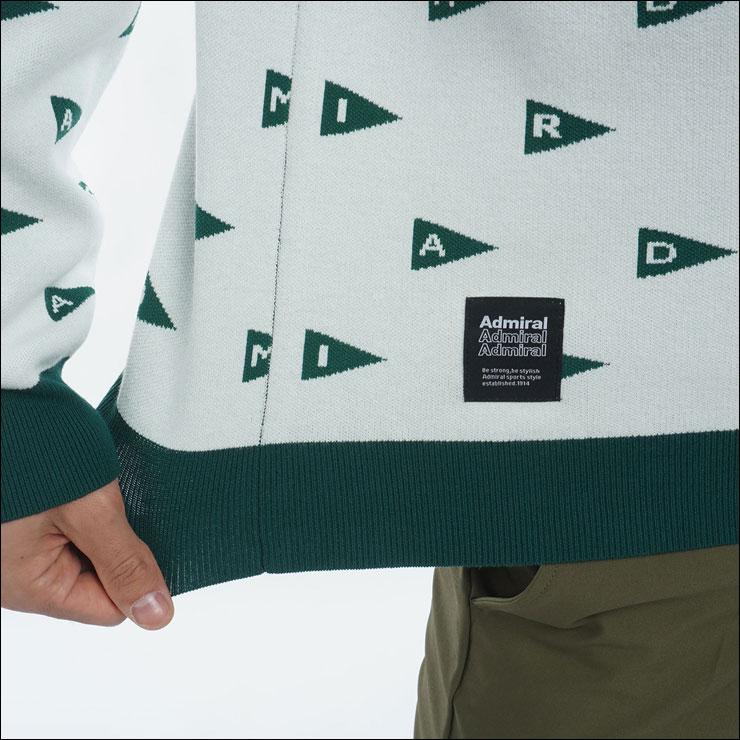Admiral Golf（アドミラルゴルフ） フラッグジャカード クルーネック