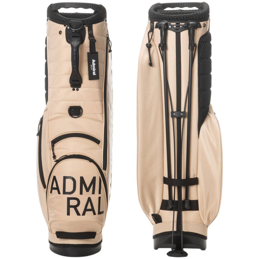 【新品】アドミラル キャディバッグ　ベージュ　Admiral Admiral Golf（アドミラルゴルフ） ビッグロゴ スタンド キャディ