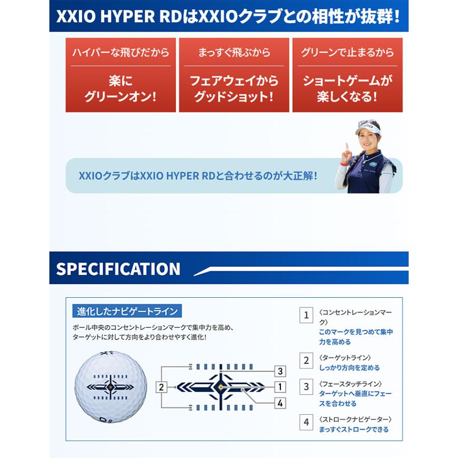 XXIO オウンネーム対応 ゼクシオ HYPER RD ゴルフボール 1ダース [12球