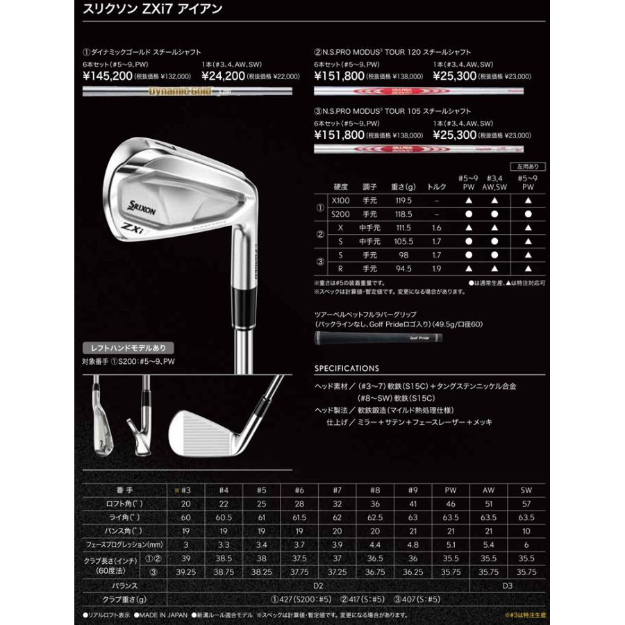 ZX（スリクソン） 20％OFFクーポン対象 スリクソン ZXi7 アイアン N.S.