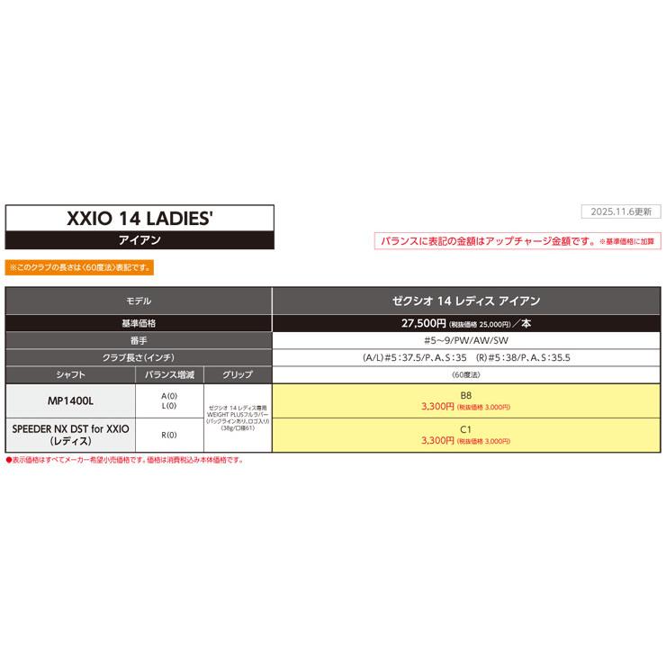 XXIO 20％OFFクーポン対象 特注カスタムクラブ ゼクシオ 14 レディース