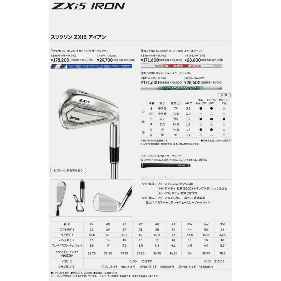 ZX（スリクソン） 20％OFFクーポン対象 スリクソン ZXi5 アイアン N.S.