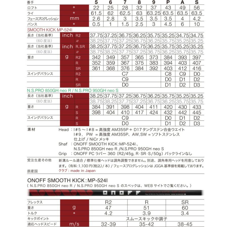 AKA 特注カスタムクラブ オノフ 2024 アイアン 単品[＃5、＃6、＃7