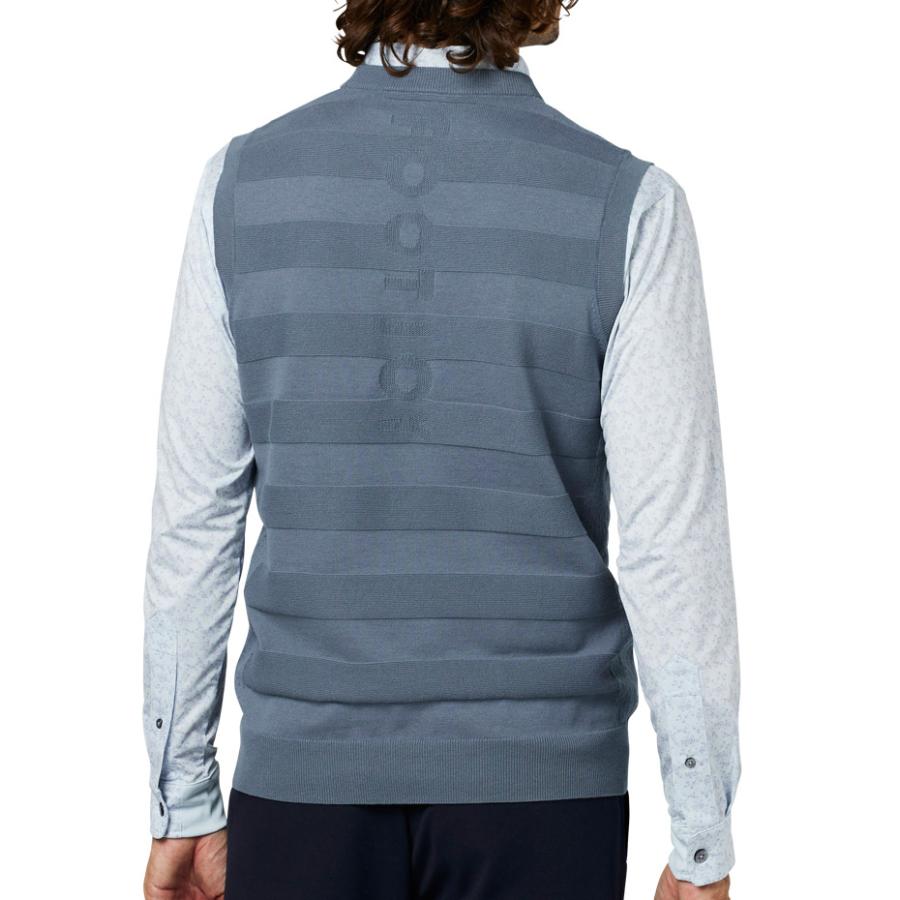 フットジョイ 編地切替ボーダー クルーネック ニットベスト ゴルフウェア メンズ 2025年秋冬モデル M-XL FJ-F25-M05 FootJoy（フットジョイ） 編地切替ボーダー クルーネック ニットベスト