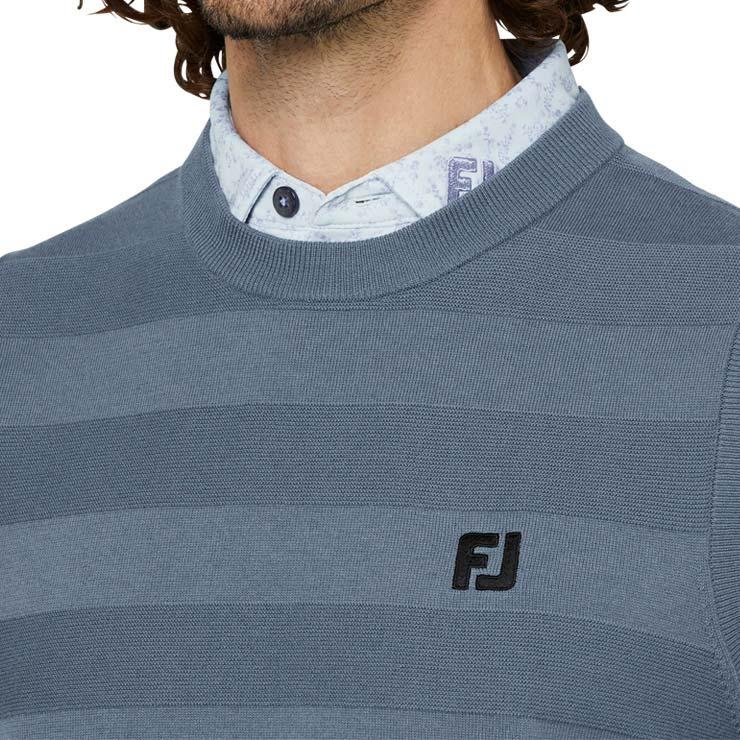 FootJoy（フットジョイ） 編地切替ボーダー クルーネック ニットベスト