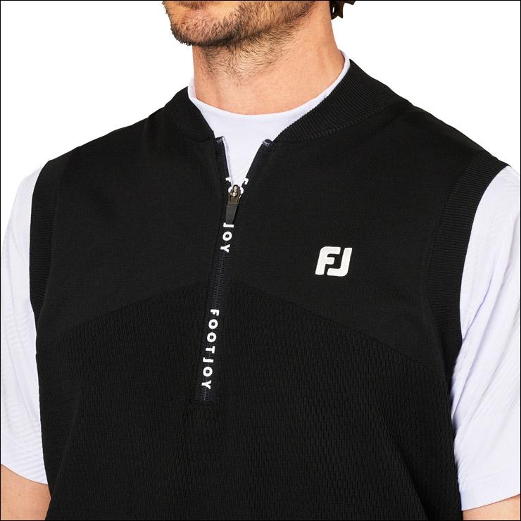 FootJoy フットジョイ ゴルフ メンズ ベスト L FootJoy フットジョイ 編地切替 ハーフジップ セーターベスト