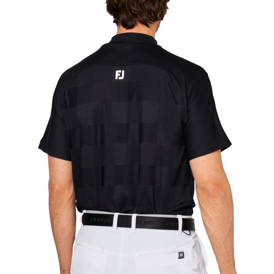 【極美品】フットジョイ ゴルフウェア 2枚セット メンズ M モックネック＆ポロ FootJoy（フットジョイ） チェックジャカード モックネック 半袖シャツ