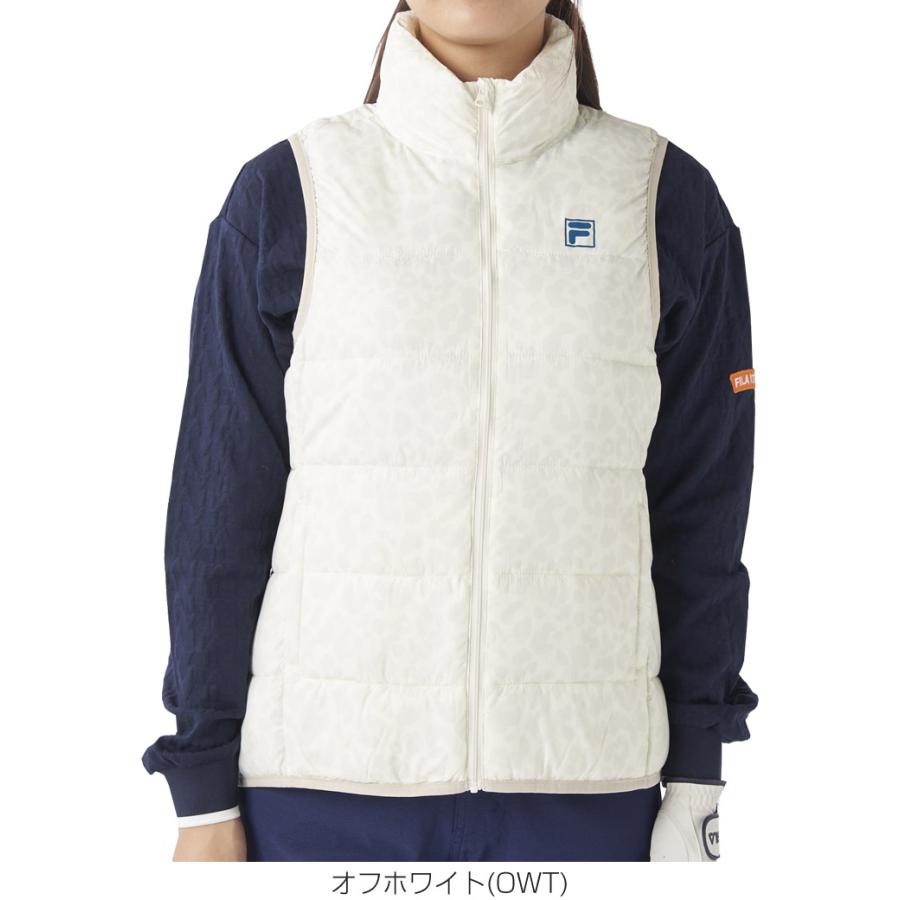 FILA GOLF フィラゴルフ レオパード柄 ライトダウン フルジップ ベスト